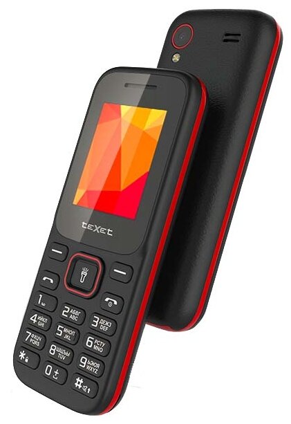 Картинка Мобильный телефон TEXET TM-124 Black-Red