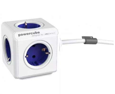 Фото Разветвитель ALLOCACOC PowerCube Extended с кабелем 1.5М blue 1.5mm2