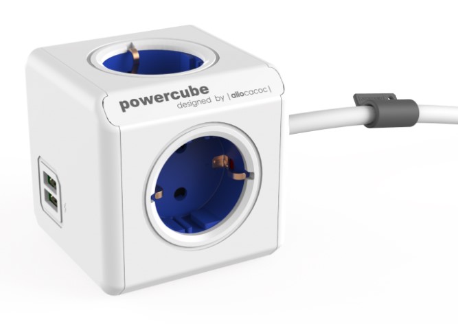 Фото Разветвитель ALLOCACOC PowerCube Extended с кабелем 1.5М blue