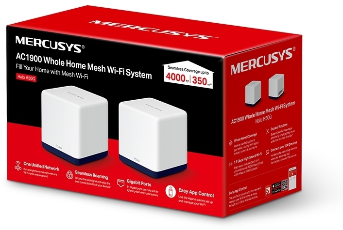 Фотография Маршрутизатор MERCUSYS Halo H50G (2-pack)