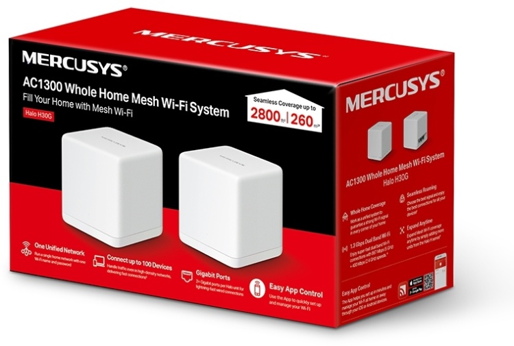 Картинка Маршрутизатор MERCUSYS Halo H30G (2-pack)