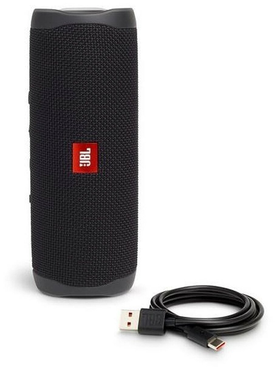 Фотография Портативная акустика JBL Flip 5 Black (JBLFLIP5BLK)