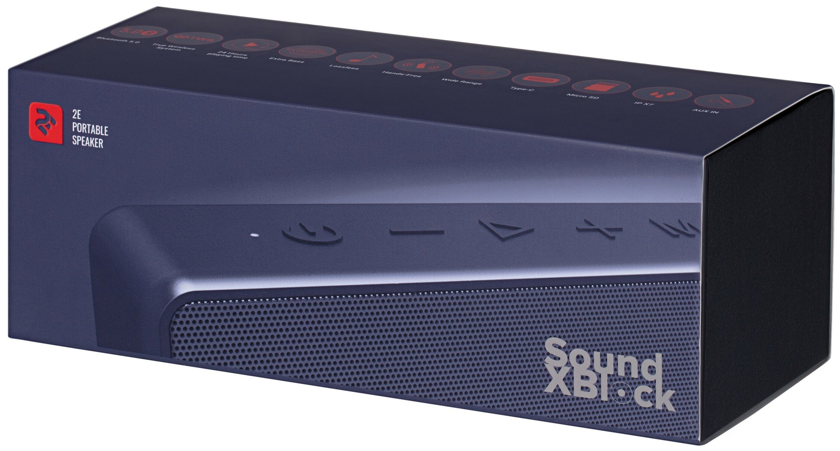 Купить Портативная акустика 2E SoundXTube TWS MP3 Wireless Waterproof Blue (2E-BSSXTWBL)