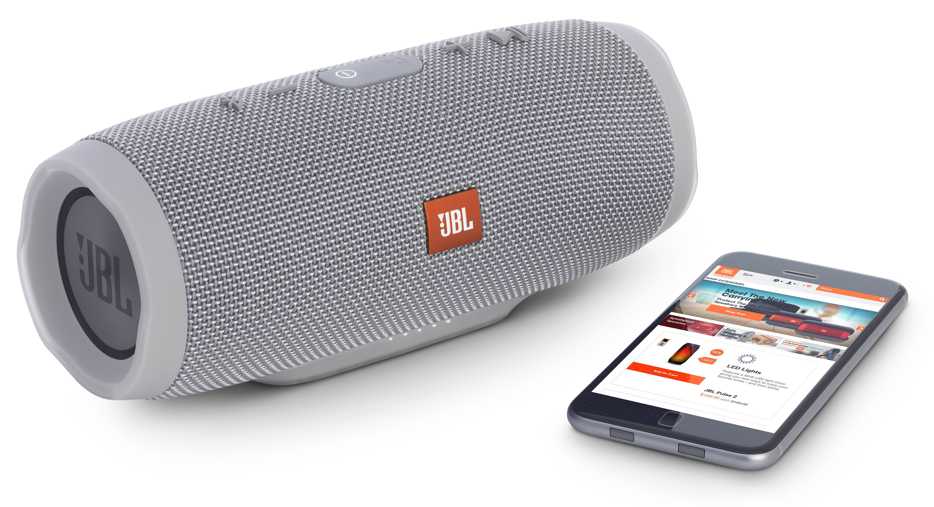 Фото Портативная акустика JBL Charge 3 Grey (JBLCHARGE3GreyEU)