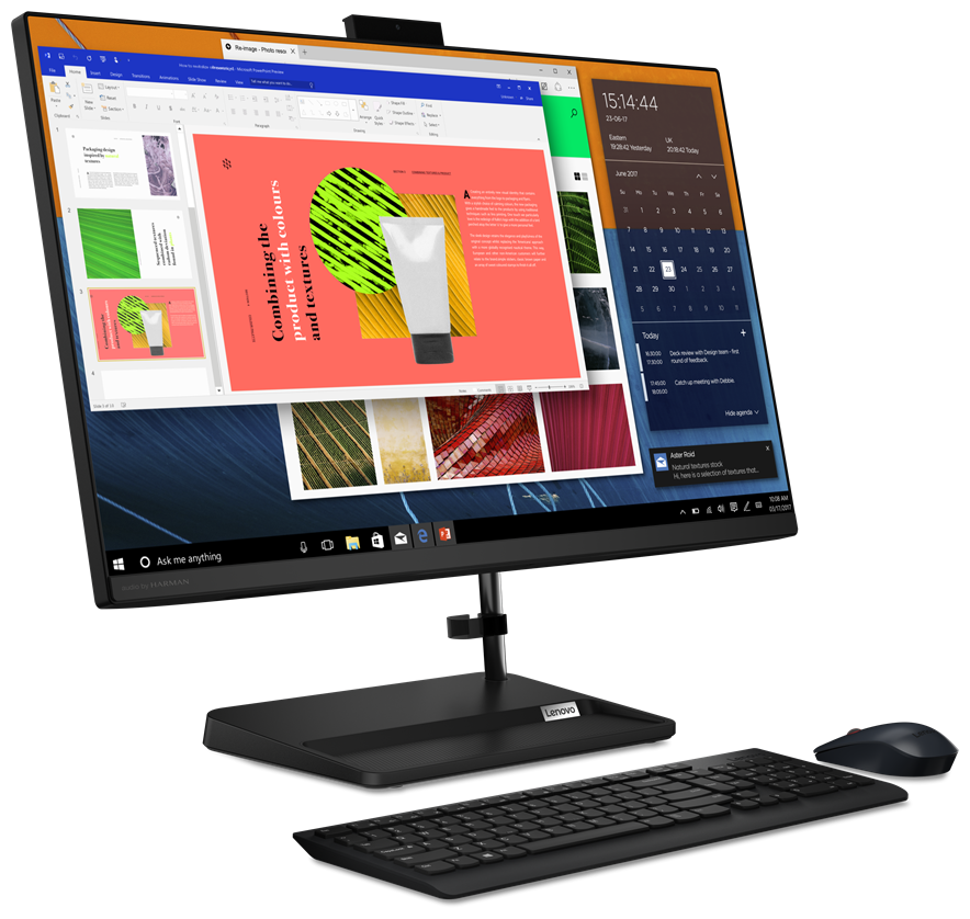 Фото Моноблок LENOVO F0FY001HRK IdeaCentre AIO 3 27ALC6 27'' FHD (1920 x 1080) IPS/AMD Ryzen 3 5300U 2,6Ghz Quad/8GB/512GB/Integrated/Wi-Fi 6/BT5.0/5MP Camera/USB mouse+keyboard/DOS/1Y/Black