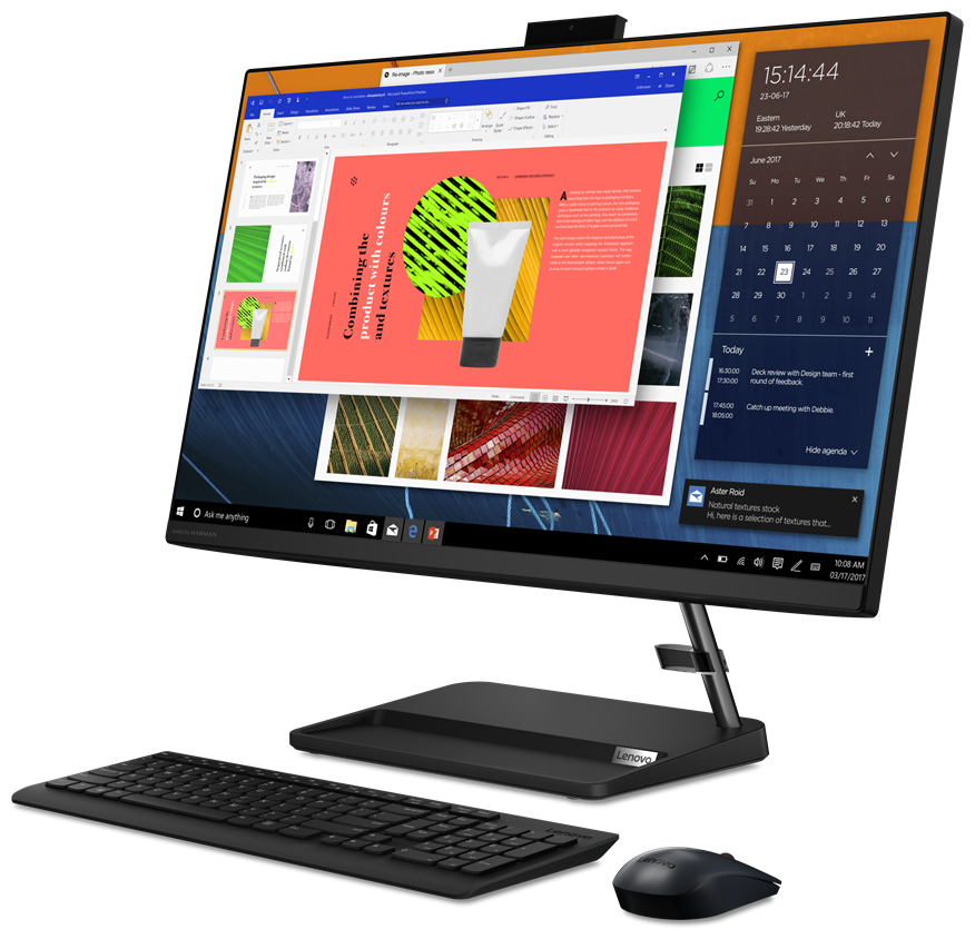 Фотография Моноблок LENOVO F0FY001HRK IdeaCentre AIO 3 27ALC6 27'' FHD (1920 x 1080) IPS/AMD Ryzen 3 5300U 2,6Ghz Quad/8GB/512GB/Integrated/Wi-Fi 6/BT5.0/5MP Camera/USB mouse+keyboard/DOS/1Y/Black