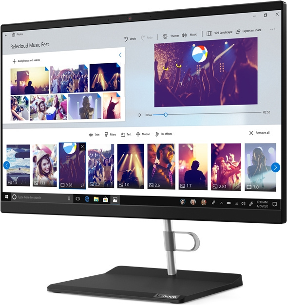 Фотография Моноблок LENOVO V30a-24IIL AIO 23,8'' FHD (1920 x 1080) IPS/Intel Core i5-1035G1, Black (11LA0069RU)