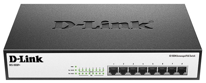 Коммутатор D-LINK DES-1008P+/A1A