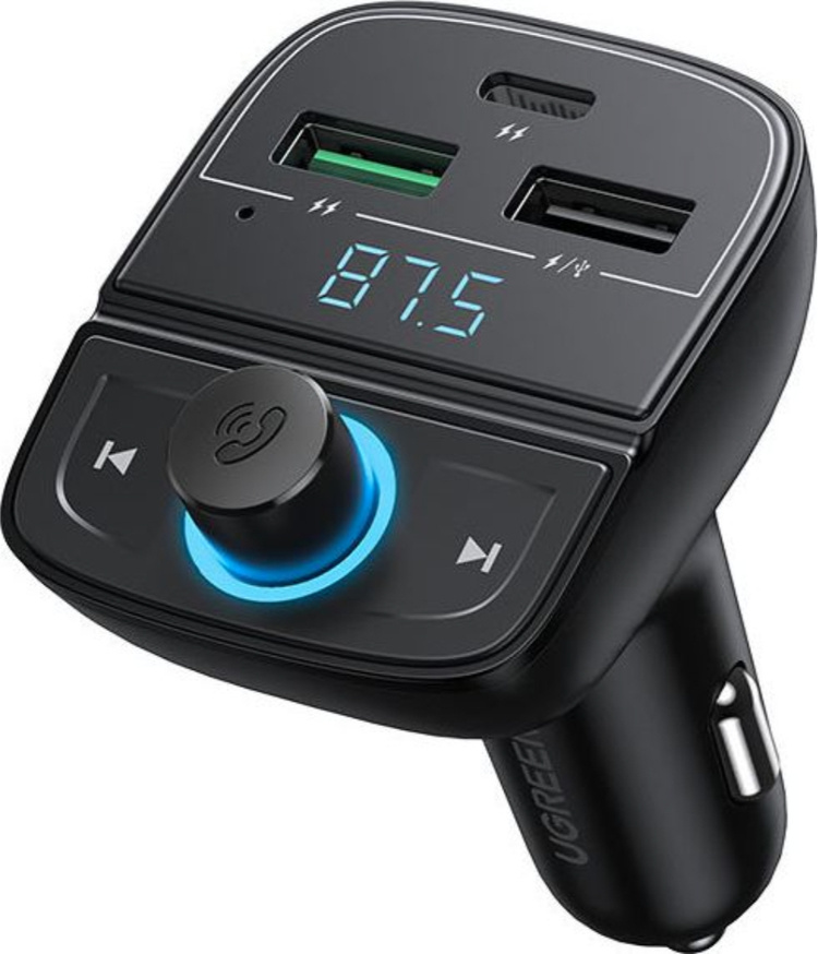Фото Автомобильное зарядное устройство UGREEN CD229 FM&Bluetooth Transmitter&Car Charger + TF Slot 80910