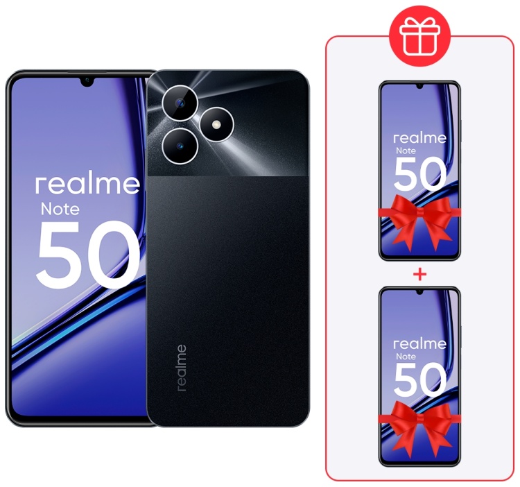 Смартфон REALME Note 50 4/128Gb Black +подарок Note 50 4/128Gb Black +подарок Note 50 4/128Gb Black