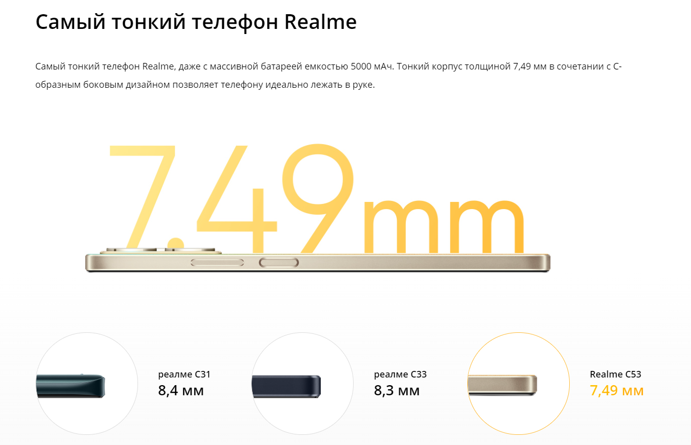 Фото Смартфон REALME C53 6/128Gb Champion Gold (RMX3760)