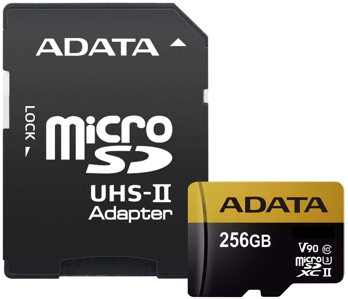 Фотография Карта памяти ADATA AUSDX256GUI3V30SA2-RA1 Class 10 + adapter SD