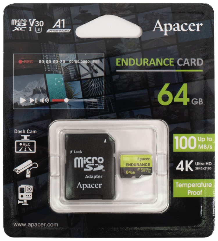 Фото Карта памяти APACER AP64GEDM1D05-R с адаптером SD