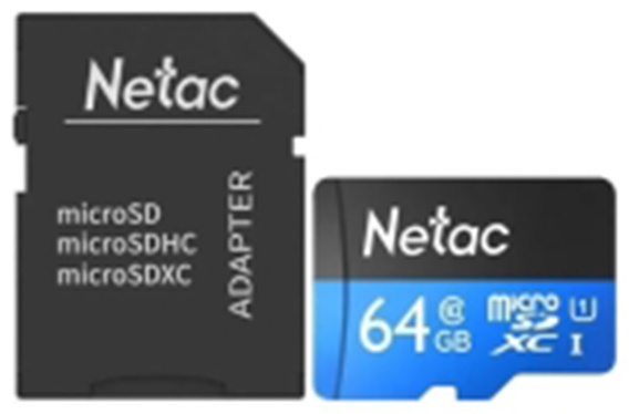 Фото Карта памяти NETAC MicroSD 64GB Class 10 U1 P500 (NT02P500STN-064G-R)