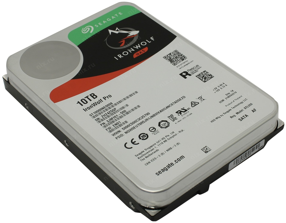 Фото Жесткий диск HDD SEAGATE Desktop IronWolf Pro Guardian +Rescue (ST10000NE0008)