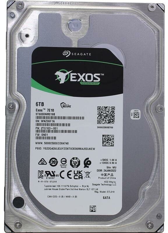 Фотография Жесткий диск HDD SEAGATE Exos 7E10 ST6000NM019B 3.5" 7200rpm 256Mb