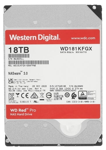 Фото Жесткий диск HDD Western Digital Red PRO WD181KFGX