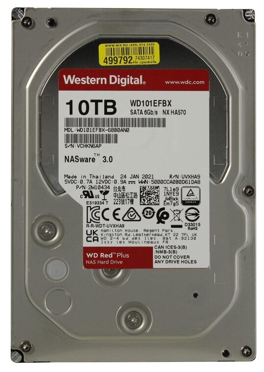 Фото Жесткий диск HDD Western Digital Red WD101EFBX