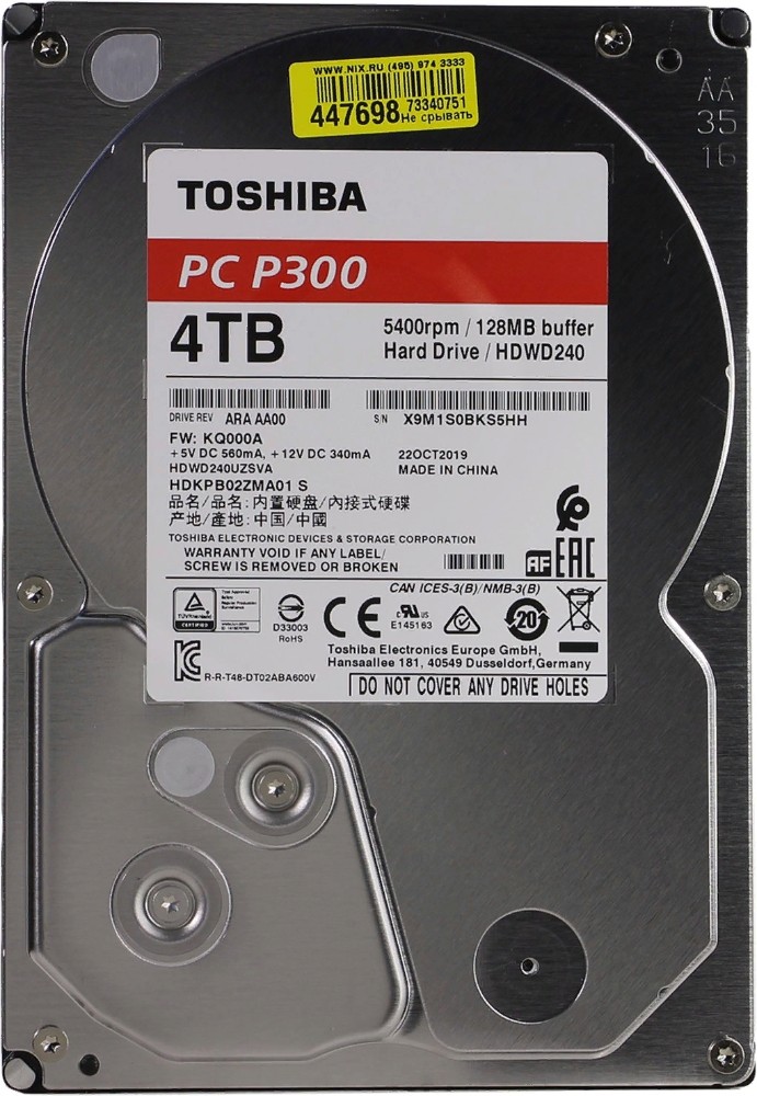 Фото Жесткий диск HDD TOSHIBA P300 HDWD260UZSVA