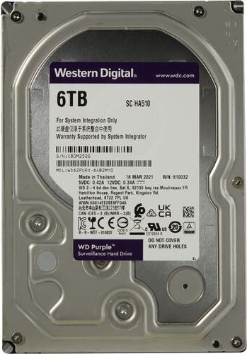 Фото Жесткий диск для видеонаблюдения HDD Western Digital Purple WD62PURX-78