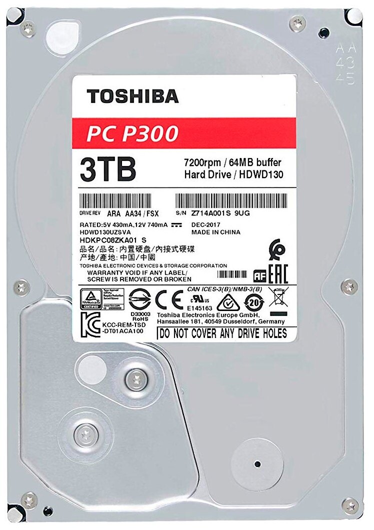 Жесткий диск HDD TOSHIBA HDWD130UZSVA