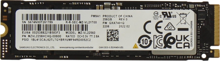 Жесткий диск SSD SAMSUNG PM9A1 256Gb MZVL2256HCHQ-00B00