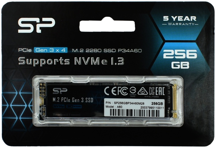 Фото Жесткий диск SSD SILICON POWER A60 SP256GbP34A60M28 NVMe