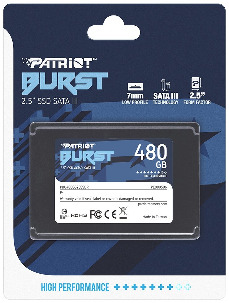 Фотография Жесткий диск SSD PATRIOT Burst PBU480GS25SSDR