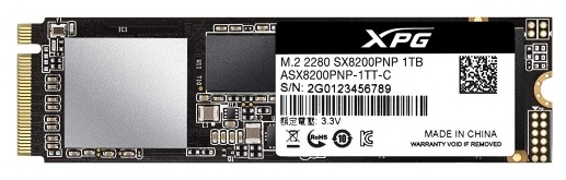 Жесткий диск SSD ADATA XPG SX8200 Pro ASX8200PNP-1TT-C PCIe 3.0 x4 NVMe 1.3