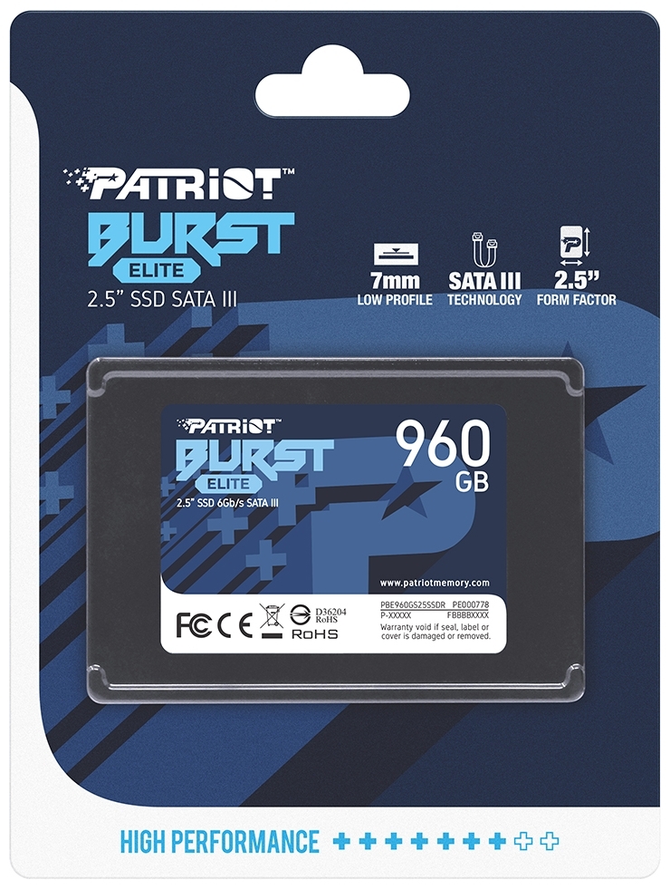 Фотография Жесткий диск SSD Patriot Burst Elite PBE960GS25SSDR