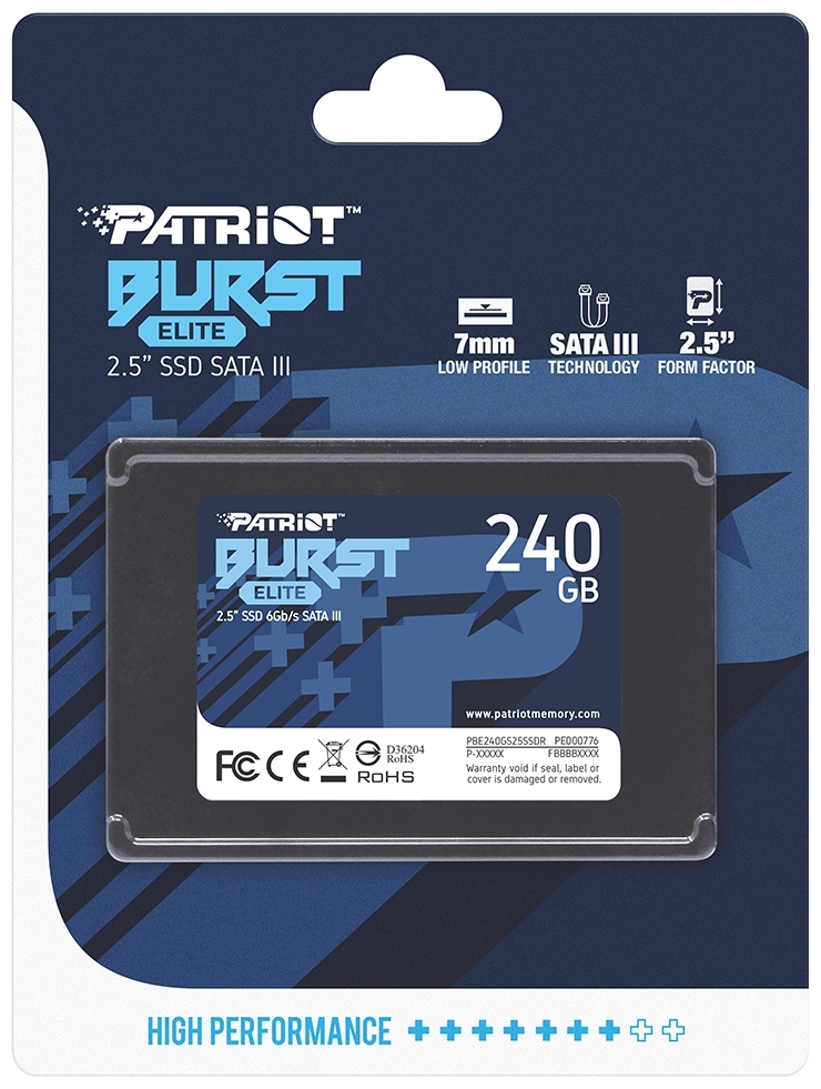 Фотография Жесткий диск SSD Patriot Burst Elite PBE240GS25SSDR