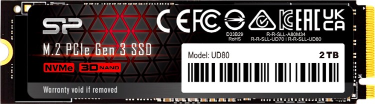 Жесткий диск SSD SILICON POWER UD80 SP02KGBP34UD8005 PCIe 3.0 x4 NVMe 1.3