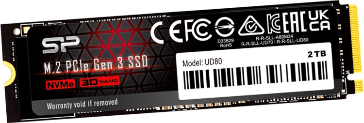 Фото Жесткий диск SSD SILICON POWER UD80 SP02KGBP34UD8005 PCIe 3.0 x4 NVMe 1.3