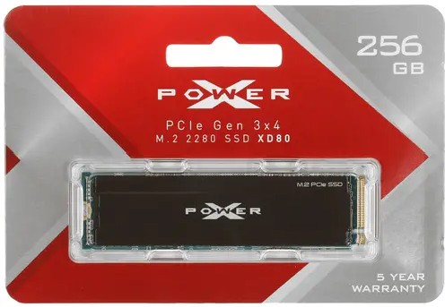 Фото Жесткий диск SSD SILICON POWER XD80 P256GBP34XD8005 PCIe 3.0 x4 NVMe 1.3