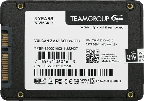 Фотография Жесткий диск SSD Team Group T253TZ240G0C101
