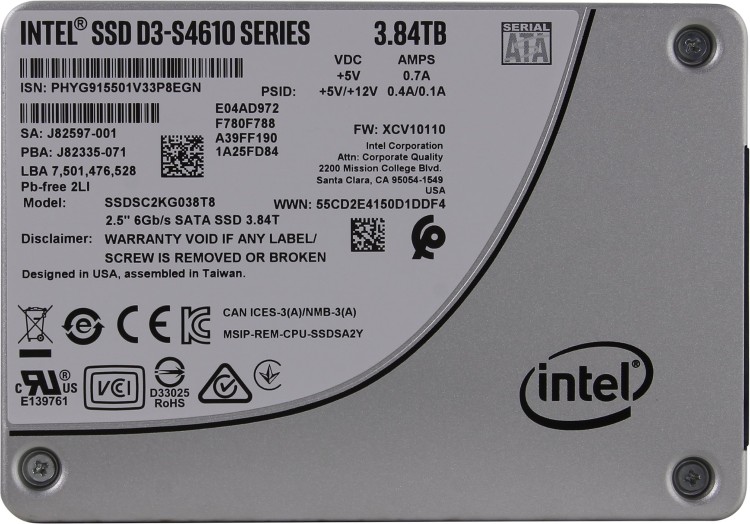 Фото Жесткий диск SSD INTEL D3-S4610 Series SSDSC2KG038T801 SATA