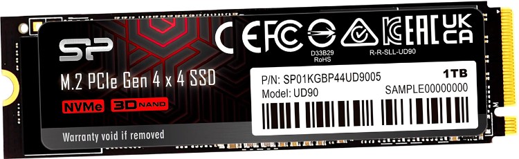 Жесткий диск SSD SILICON POWER UD90 SP01KGBP44UD9005 PCIe 4.0 x4 NVMe 1.4