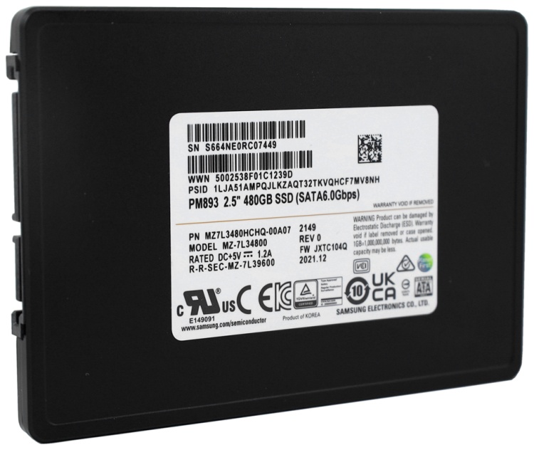 Фото Жесткий диск SSD SAMSUNG PM893 MZ7L3480 MZ7L3480HCHQ-00A07