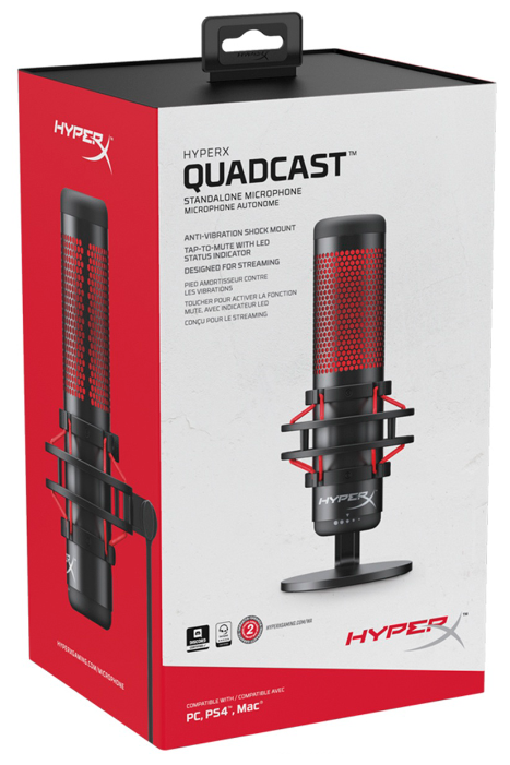 картинка Микрофон HyperX QuadCast Standalon Microphone HX-MICQC-BK от магазина 1.kz