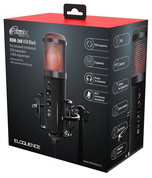 Микрофон RITMIX RDM-260 USB Eloquence Black заказать