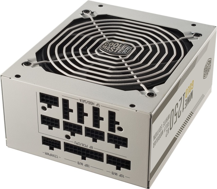 Фото Блок питания CoolerMaster MWE GOLD 1250 V2 1250W White (MPE-C501-AFCAG-3GEU)