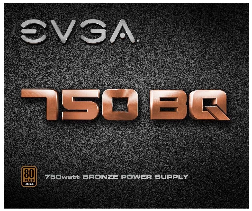 Цена Блок питания ATX EVGA 750 BQ 750W 80 Plus Bronze (110-BQ-0750-V2)semi-modular