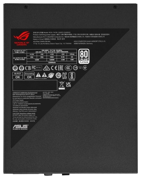 Фото Блок питания ASUS ROG Thor 1200W Platinum II PSU 80 Plus (90YE00L0-B0NA00)