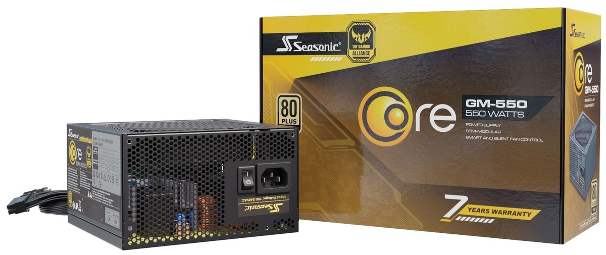 Картинка Блок питания ATX Seasonic CORE GM-550 SSR-550LM 550W 80plus Gold semi modular