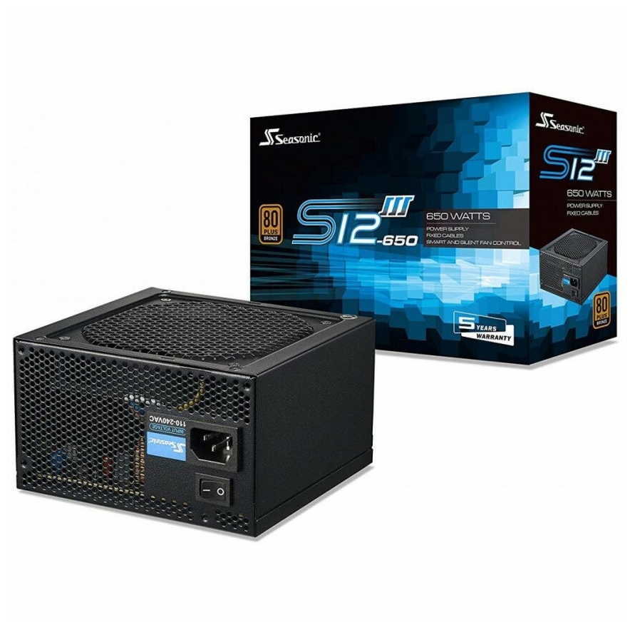 Картинка Блок питания ATX Seasonic S12III-650 SSR-650GB3 650W 80plus Bronze