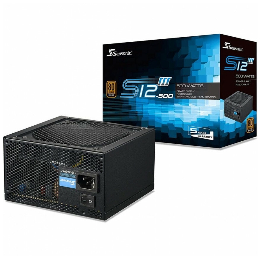 Фотография Блок питания ATX Seasonic S12III-500 SSR-500GB3 500W 80plus Bronze