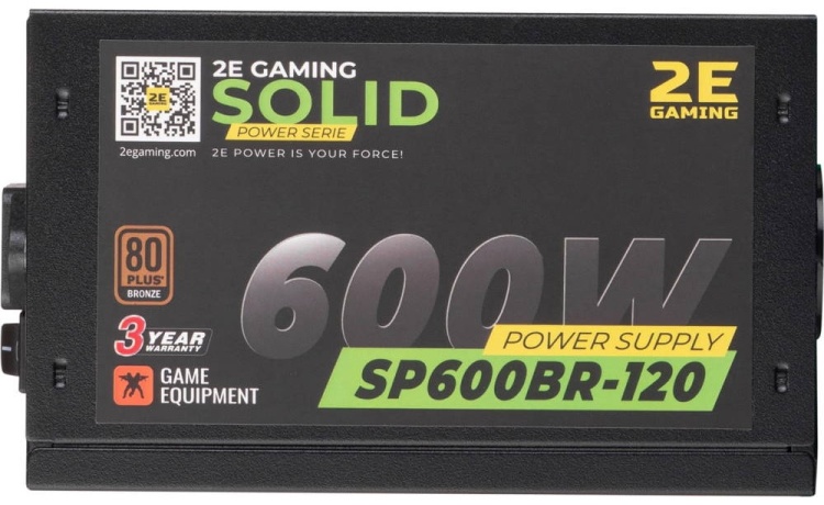 Фото Блок питания 2E GAMING SOLID POWER (600W) 2E-SP600BR-120