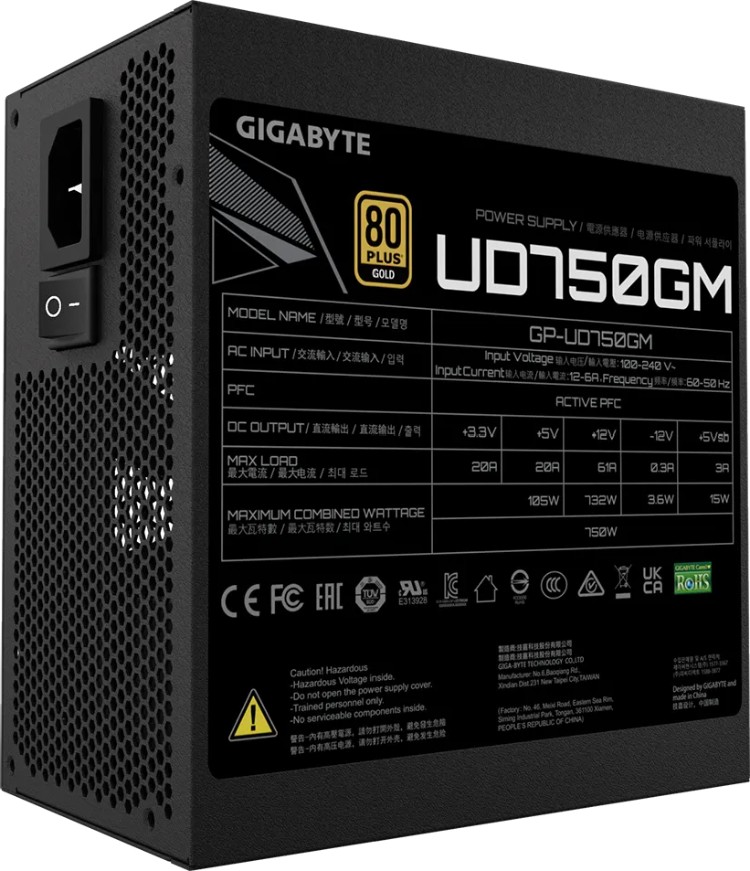 Фотография Блок питания GIGABYTE GP-UD750GM