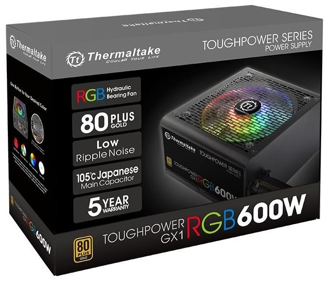 Фотография Блок питания THERMALTAKE Toughpower GX1 RGB 600W PS-TPD-0600NHFAGE-1 Чёрный