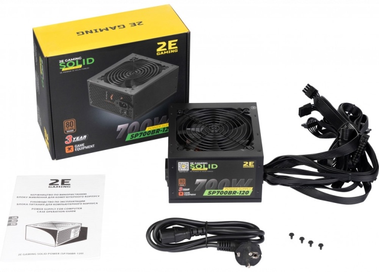 Цена Блок питания 2E GAMING SOLID POWER (700W) 2E-SP700BR-120